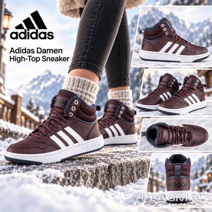 060157 Женские зимние кроссовки-хайтопы Adidas