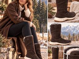 060159 Женские зимние замшевые сапоги Jack Wolfskin