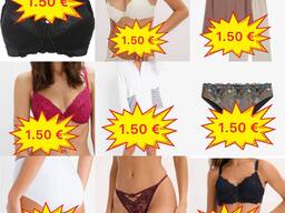 1,50 €/Stk. Mix Damenunterwäsche BHs Tops Slips Strings Shorts Pyjamas Bademode XS–XXXL
