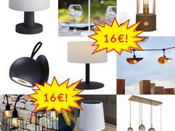 Lampen-Mix Kategorie A/B/C bekannte Marken Tisch-, Hänge- und Stehlampen, Abnahme ab