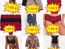 Ab 1,50 € Damenunterwäsche und Bademode Mix, BHs, Tops, Slips, Pyjamas, XS–XXXL
