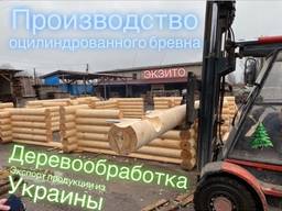Abgerundete Stämme (Fällen) - Produktion in der Ukraine und Lieferungen nach Deutschland,