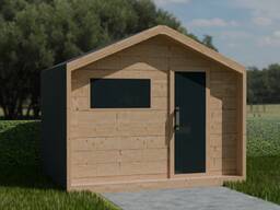 Außensauna „Norden“ — Modell B 4/2K (isoliert) 2.96 × 2.40 m Aktionspreis –30%