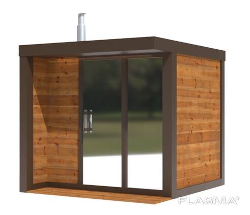 Außensauna „Typ Elegance”— Modell E 1/1K (isoliert) 2.45 × 2.30 m Aktionspreis –20%