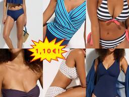Damenbademode Mix, Kategorie A, Bikinis, Badeanzüge, Strandtops, Größen XS–XXXL