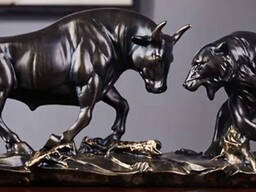 Декор Скульптура Бык и медведь