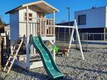 Holz Spielhaus auf Stelzen für Kinder mit Sandkasten Schaukel Konstruktion Garden - фото 2