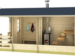 Holzsauna aus Profilholz 2,3x5m