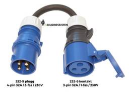 Ladekabeladapter — 32A/3-Phasen blauer CEE-Stecker (332-9)