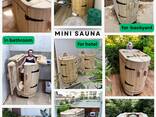 Mini saunas, Linden barrel sauna for 1 person, mini sauna for balcony, sauna for garden - фото 1