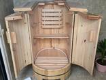 Mini saunas, Linden barrel sauna for 1 person, mini sauna for balcony, sauna for garden - фото 7