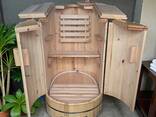 Minisaunen, Fasssauna aus Lindenholz für 1 Person, Minisauna für Balkon, Sauna für Garten - фото 1