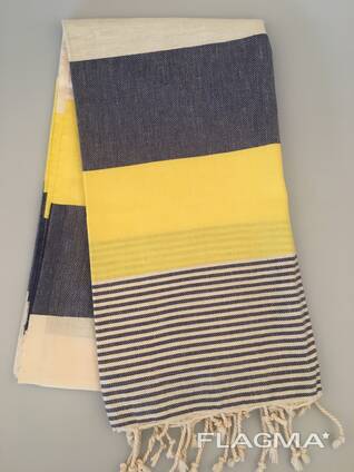 Turkish Peshtemal Beach Towels, American Design, 100% Cotton, 100 x 180 cm
