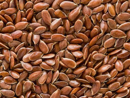 Wir verkaufen braunen Flachs.